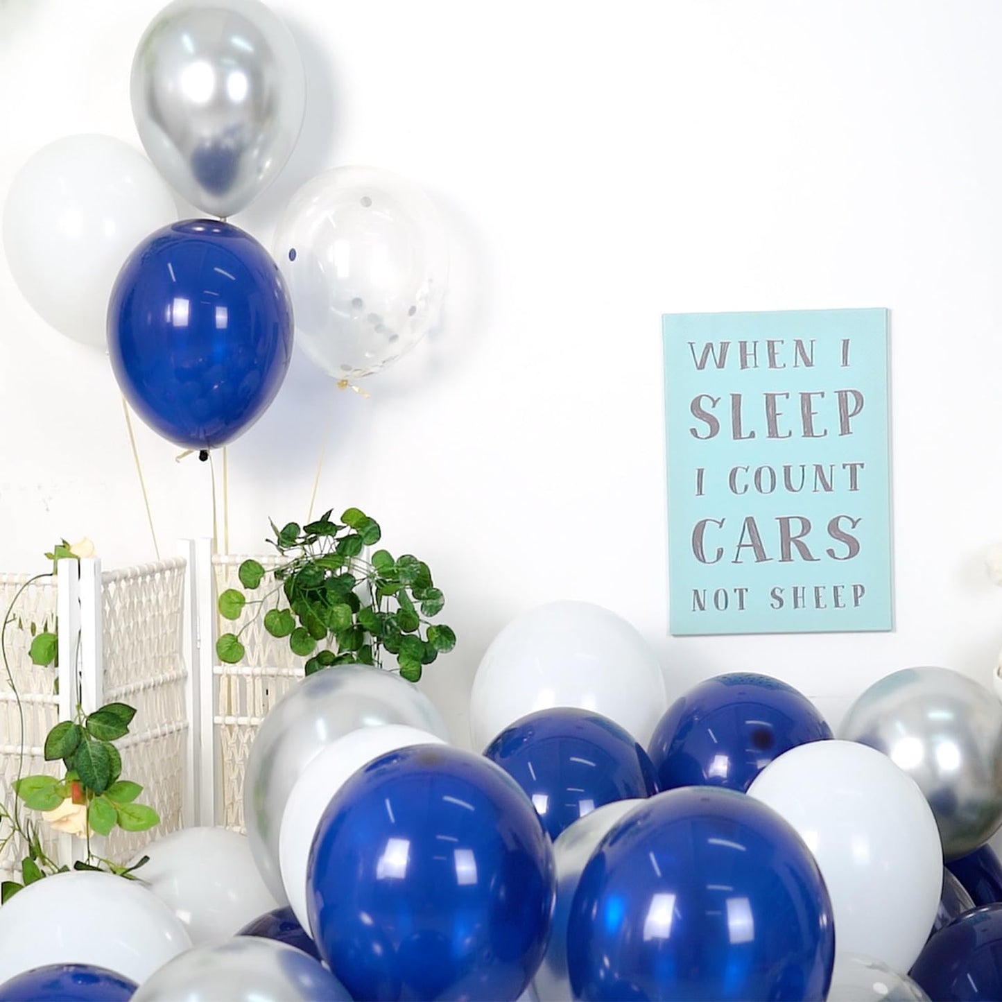 Navy Blue And Silver Balloons, Blue And Silver Balloons, Silver Confetti Balloons Navy Blue White Latex Balloons For Boys Birthd