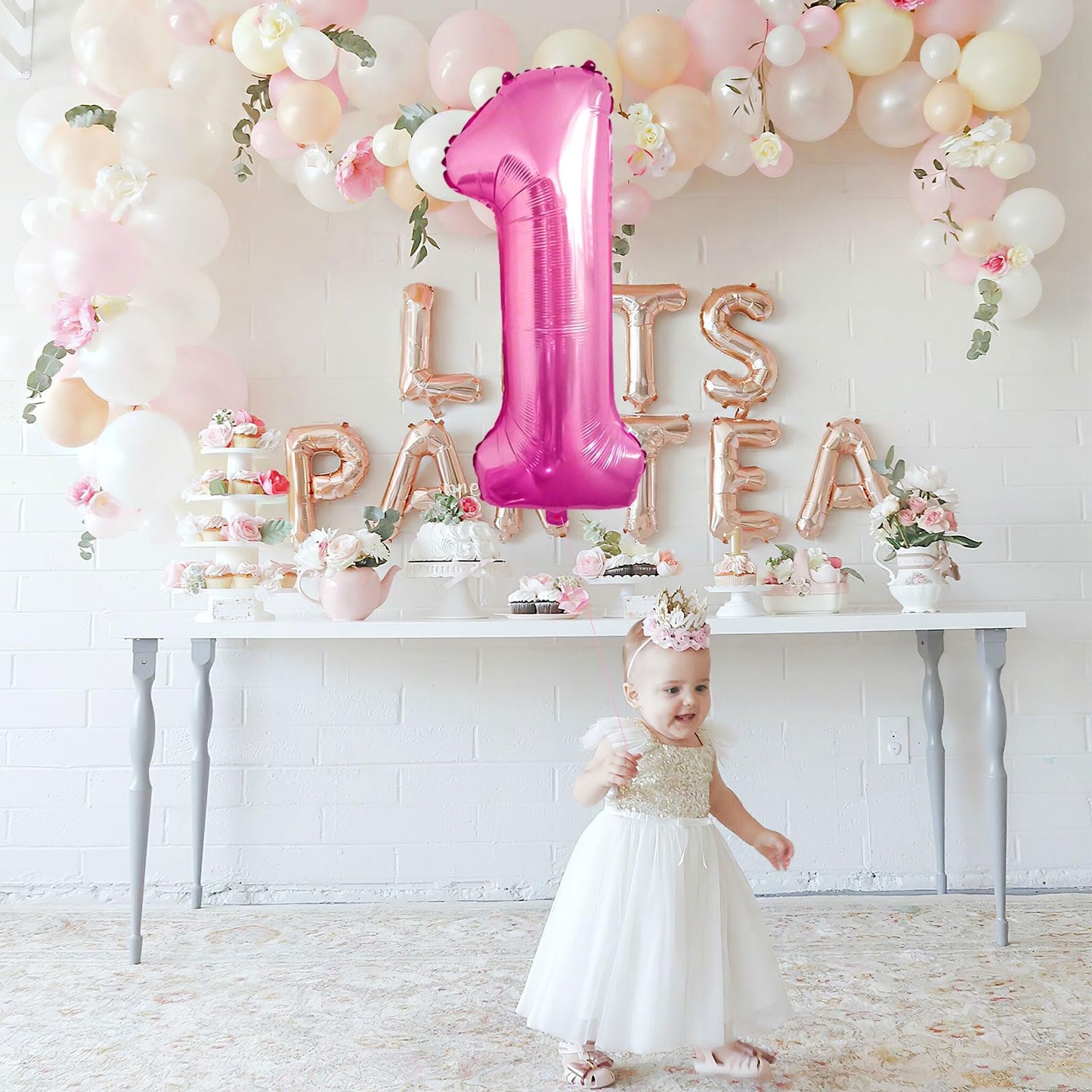 2 Number Balloon Pink 40 Inch Big Foil Mylar 2Nd Balloons For 2 Year Old Boy Girl Birthday Party Decorations Wedding Anniversary