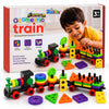Zippkidz Geometric Train Toy For Kids 3+ Years Shape Sorting & Stacking Learning Train Set | Color Recognition, Counting & Early