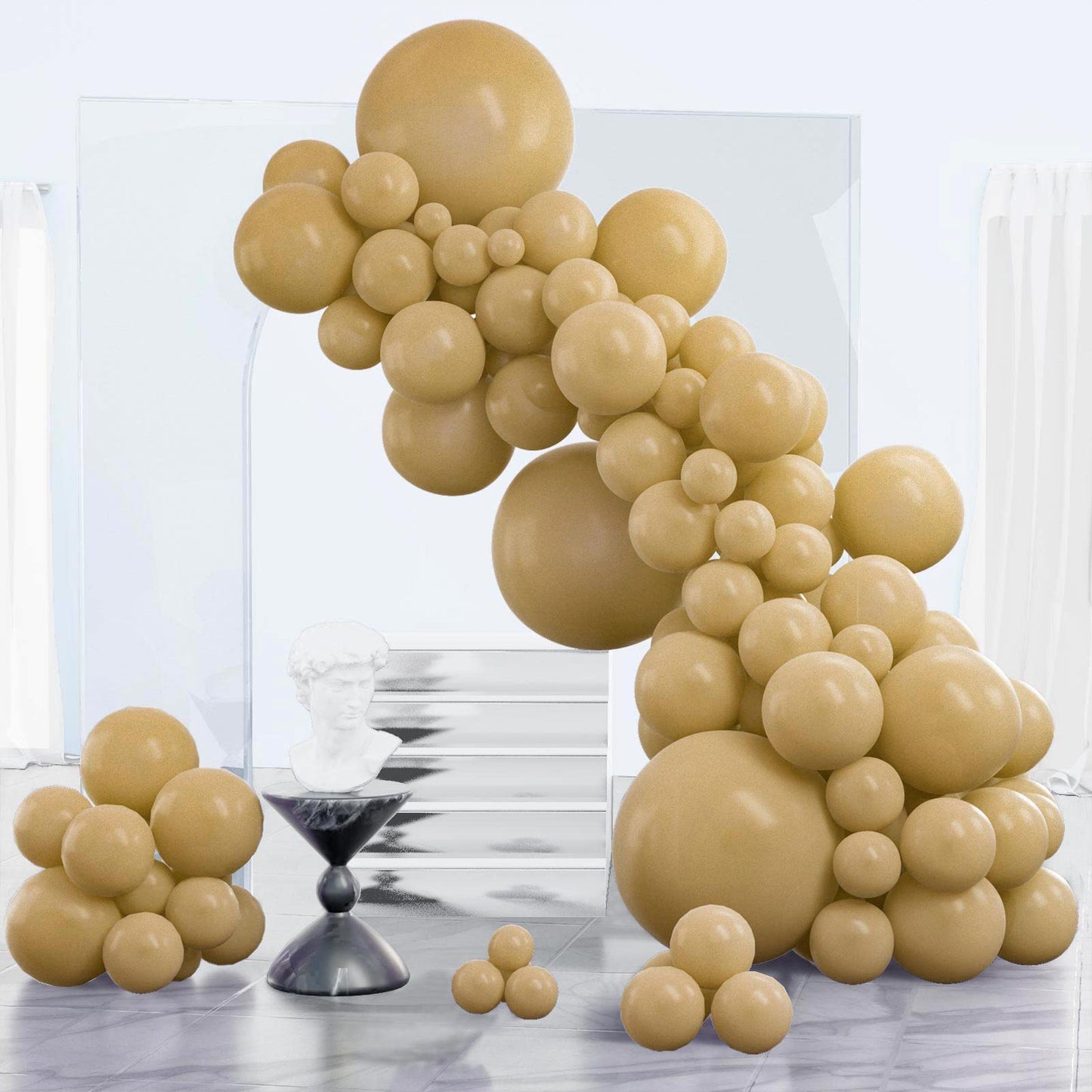 Partywoo Tan Balloons, 85 Pcs Boho Tan Balloons Different Sizes Pack Of 18 Inch 12 Inch 10 Inch 5 Inch Light Brown Balloons For Balloon Garland Or Balloon Arch As Birthday Party Decorations, Tan-F19