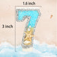 ElekFX 17th Birthday Candle for Cake, Beach Starfish Sequins Number Cake Candles, 2.76 inch Number 17 Happy Birthday Candle, Cak