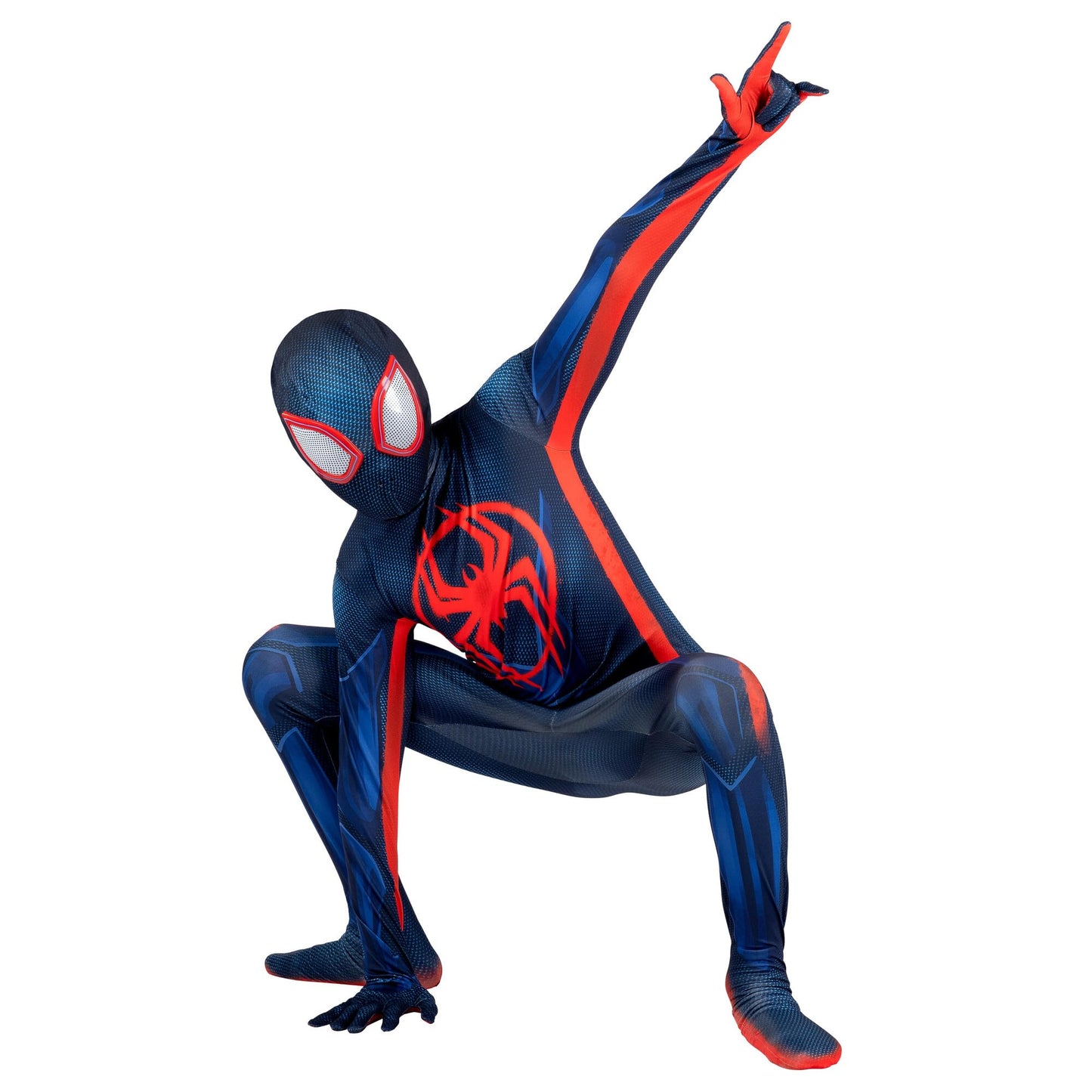 Jazwares Marvel Miles Morales Spider-Man Deluxe Costume - Medium Multi Spandex with Hidden Zippers & Wrist Slits