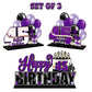 Lingteer Happy 45Th Birthday Purple Acrylic Table Topper Centerpieces Set - Cheers To 45 Years Old Birthday 45Th Bday Party Gift Decorations.