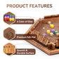 WOOD CITY Shut The Box Game for 6 Players, Wooden Math Game with 16 Dice, Family Fun for Ages 3+, Wood Color