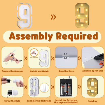 Imprsv 3Ft Light Up Numbers, Marquee Numbers For Birthday Decorations Anniversary Party Decor, Mosaic Numbers For Balloons Numbe