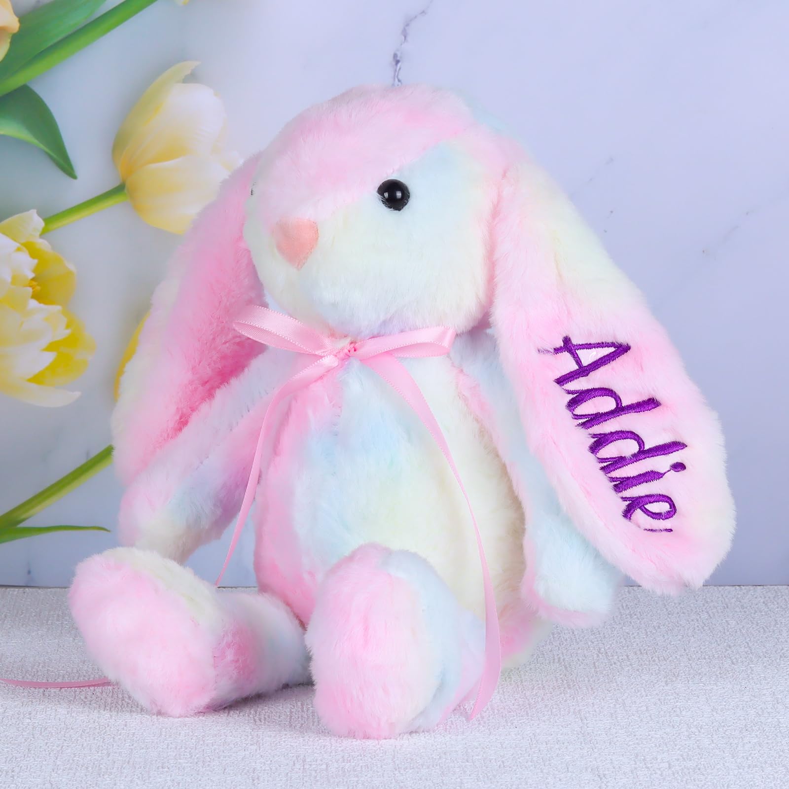 Jouluy Personalized Easter Bunny Plush Stuffed Animal Easter Basket Essentials Babys First Easter Baby Gifts Easter Basket Kids