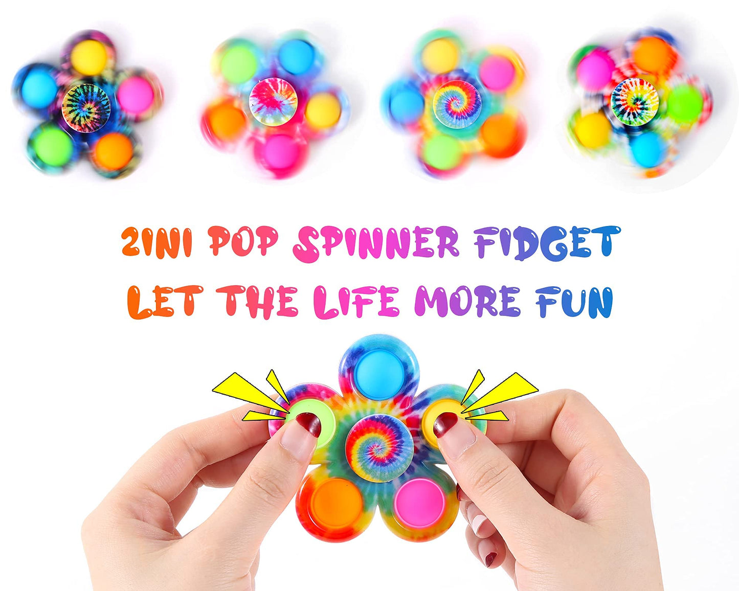 4 Pack Fidget Spinners For Kids Adults, Fidget Toys With Pop For Anxiety Stress Relief, Bulk Sensory Fidget Spinner Toys For Boy