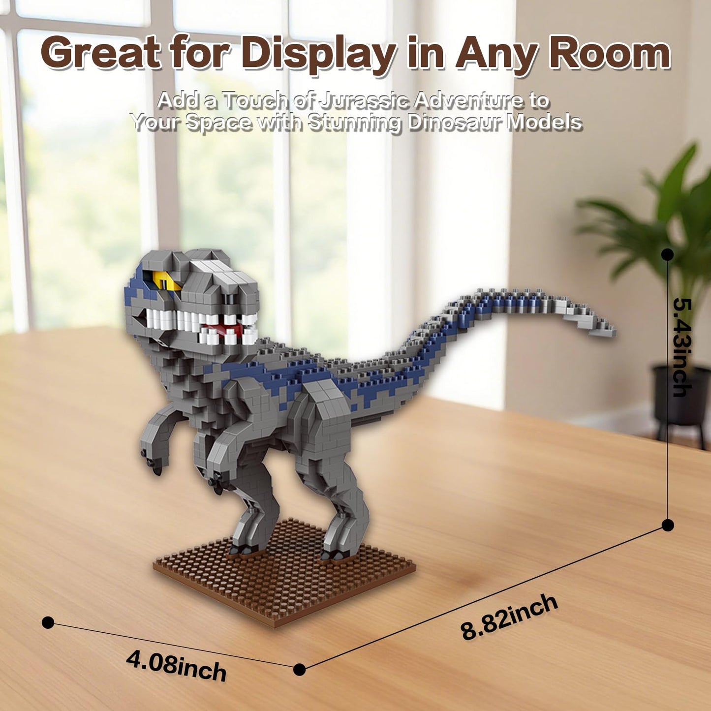 IBLOTIME Raptor Dinosaur Building Set - 870PCS, Jurassic Micro Bricks Dino Figures Model Kit with Display Base for Adults and Ki