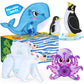 Oriate Magnet Arctic Animals for Magnetic Tiles, 6pcs Movable Joints Zoo Animals for Magnetic Blocks, Animal Toys Compatible wit