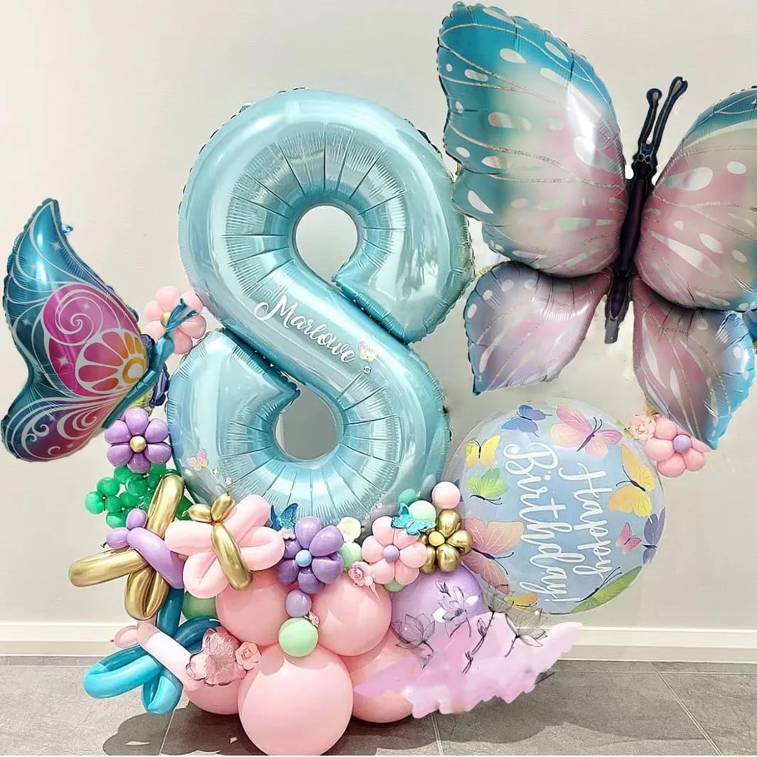 Butterfly Balloons 4 Pieces 40Inch Blue Purple Butterfly Foil Mylar Balloons For Butterfly Themed Party Wedding Birthday Baby Sh