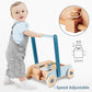 Pairpear Wooden Baby Walker, Baby Push Walker, Montessori Walker Toy With Building Blocks, Adjustable Speed Baby Block Walker Toys For For 1 Year Old And Up Boys And Girls Gift