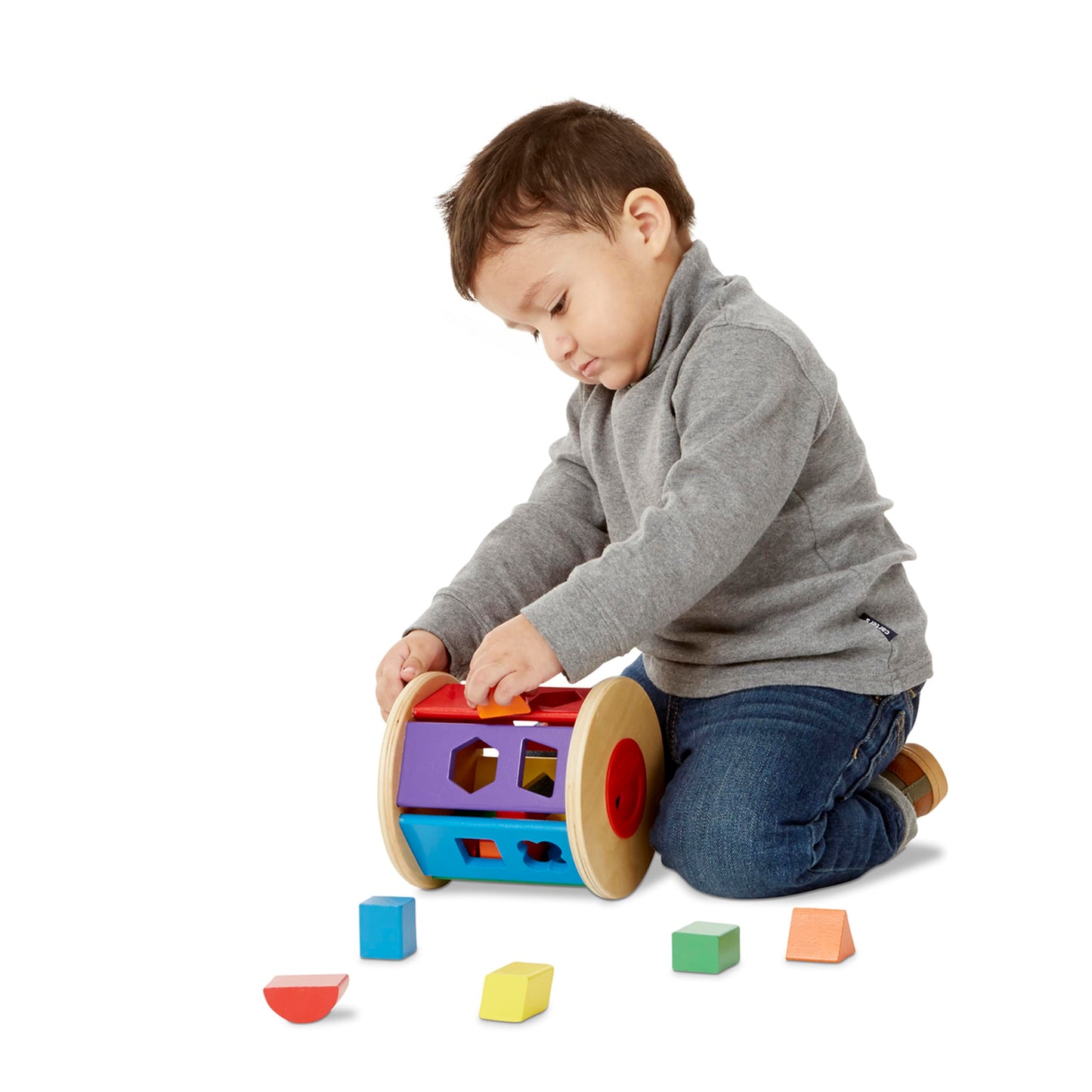 Melissa & Doug Match And Roll Shape Sorter - Classic Wooden Toy, 12+ Months, 1 Piece