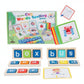 ATORSE Wooden Picture Card Spelling Set Colorful Printed Spelling Toy Word Recognition Letter Block Game Early Literacy for Chil