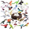 30Pcs Birds Animal Figures Playset Assorted Realistic Bird Wildlife Toys with Nest Eggs Parrot Owl Eagle Hummingbird Flamingo for Kids Educational Birthday Cake Decoration Party Favor School Projects