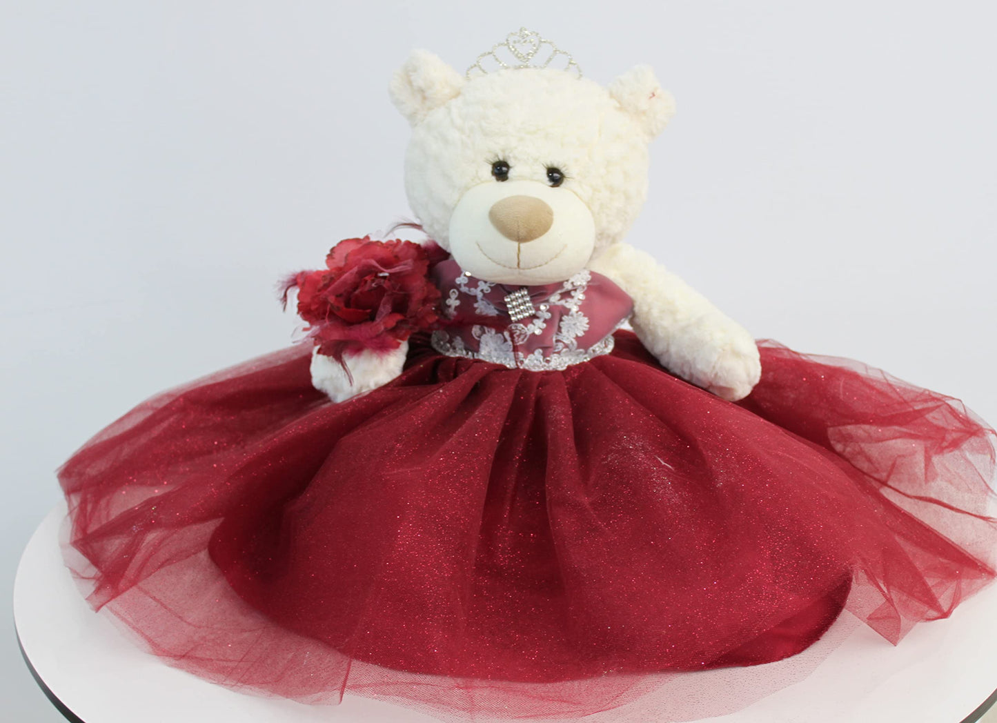 Kinnex Collections By Amanda 20'' Quince Anos Quinceanera Last Doll Teddy Bear With Dress (Centerpiece) B16631-7 (Burgundy1)
