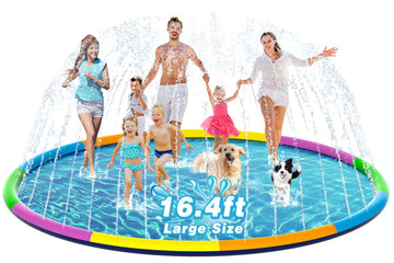 Epn Splash Pad, 16.4Ft Size Extra Large Sprinkler Play Mat For Dogs & Kids, Thicker Pool Summer Outdoor Water Toys Fountain Pad