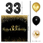 Happy 33Nd Birthday Balloons Black Set Decor - Cheers To 33 Years Old Party Theme Garland Banner Backdrop Decorations For Women