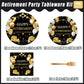 Kepeel 96 Pcs Retirement Party Plates And Napkins Set, Happy Retirement Party Supplies Decorations For Men Women Gold And Black