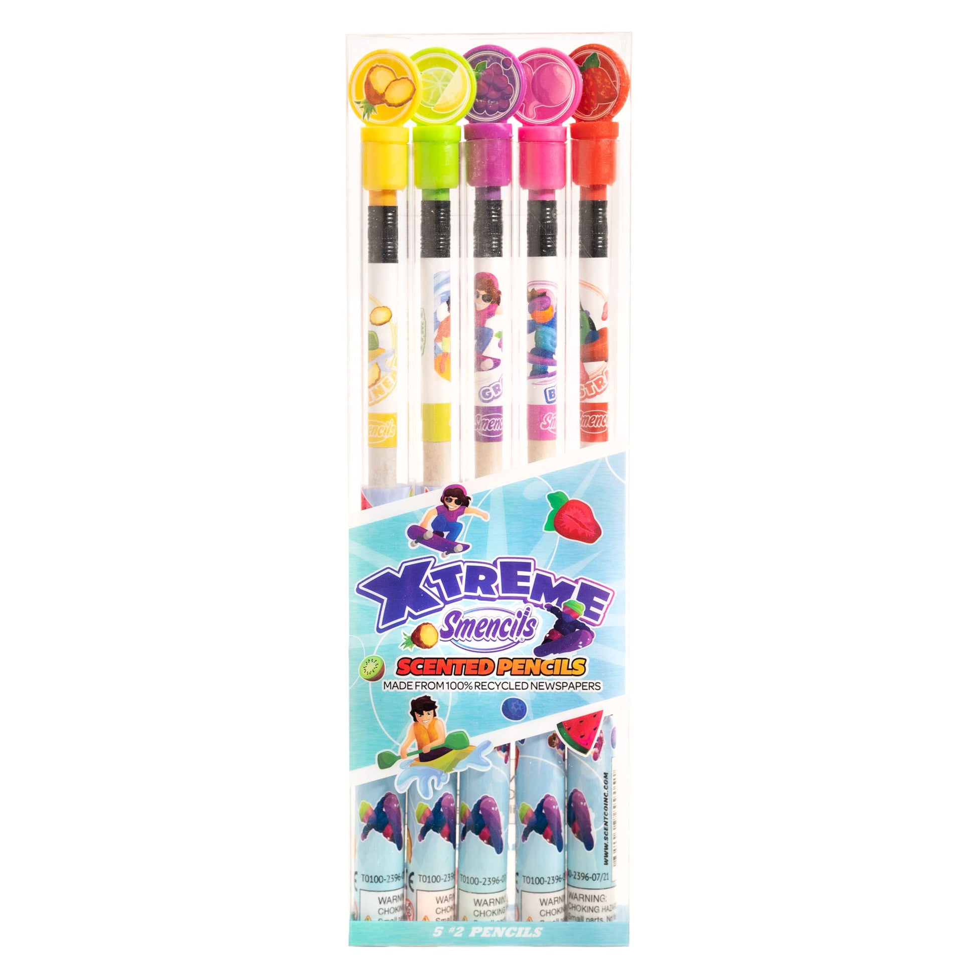 X-Treme Sports Smencils - Patented Gourmet Scented Pencils, 5 Count, Gifts for Kids, School Supplies, Classroom Rewards, Party F