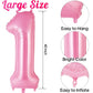 Pink Number 1 Balloon 40 Inch, Big Large Foil Helium Number Balloons, Jumbo Giant Mylar Number 1 Balloons For 1St First Birthday