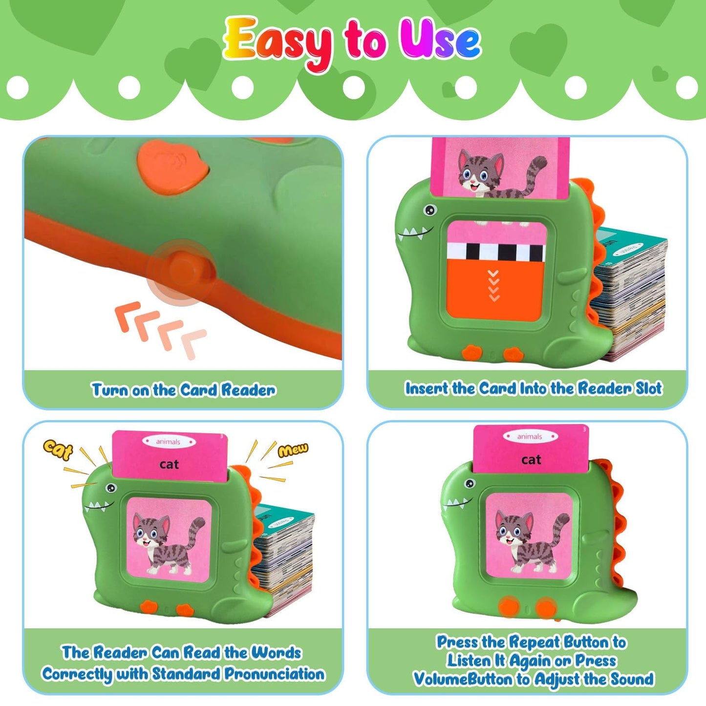 Pocket Speech Talking Flash Cards - 336 Sight Words Toddlers Montessori Audible Speech Buddy Early Learning Flashcards, Autism S