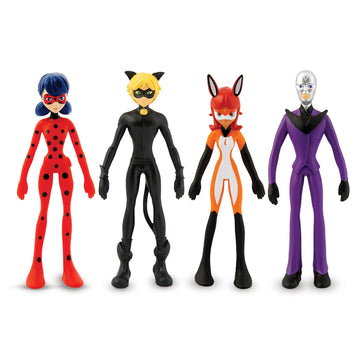 TCG Toys Bend-EMS Miraculous Ladybug Action Figures - Small Multi Plastic Model 55079