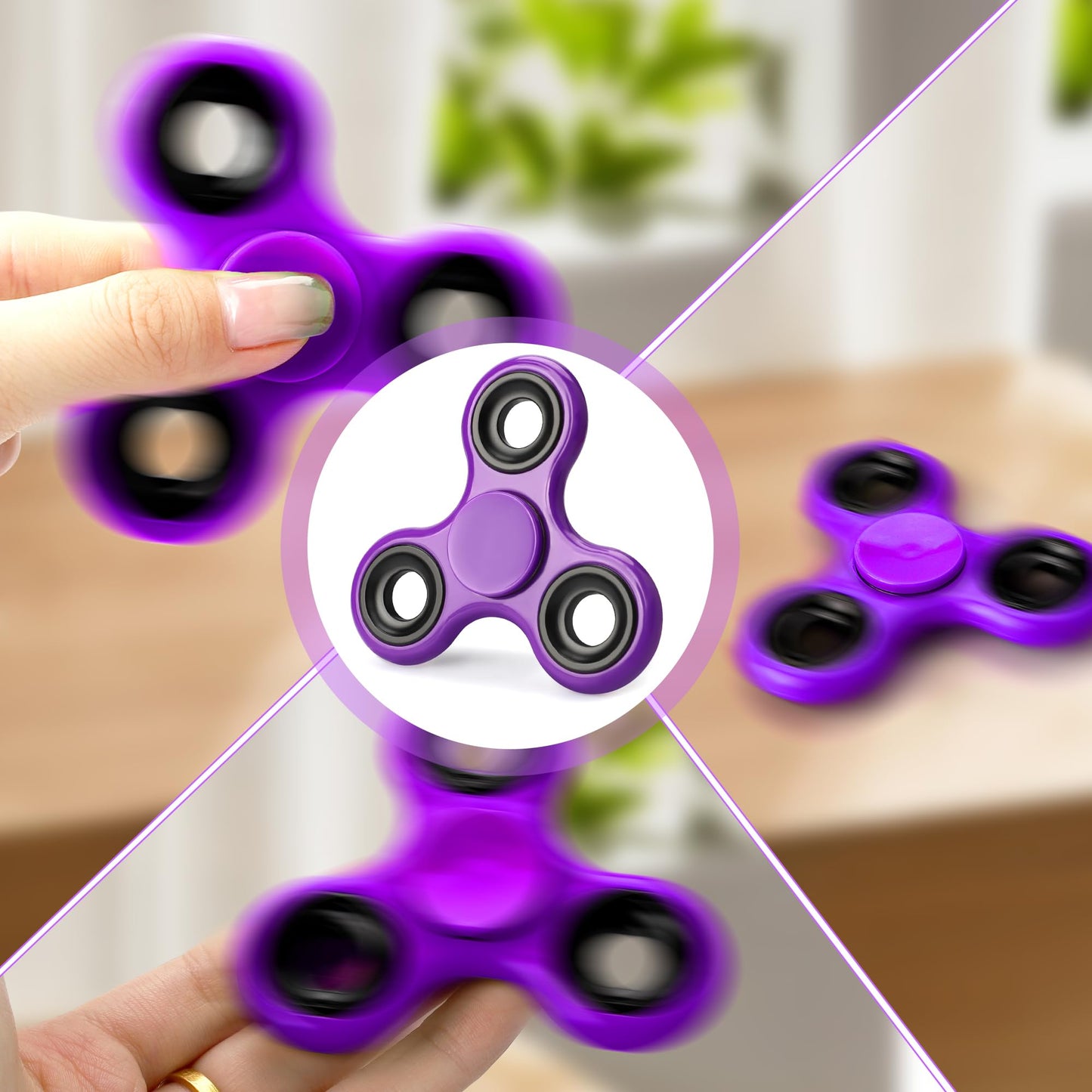 HTSHO Fidget Toys mature-themeds  Fidgets for Kids 8-12  mature-themed Fidgets for Anxiety and Stress  Desk Fidgets for mature-themeds  Stocking Stuffers Party Favors for Kids (Purple)