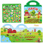 Reusable Sticker Books For Kids, 4 Sets Removable Toddler Sticker Book For Girls Boys Educational Learning Toys - Vehicle, Farm, Dinosaur & Zoo Animal