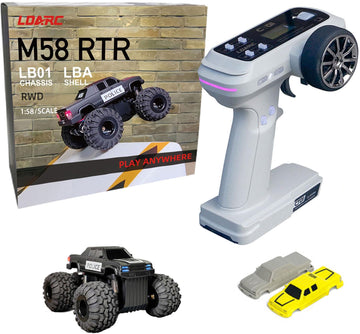 LDARC 1:58 Scale Mini RC Car RTR 2.4GHz Desktop Monster Truck Hobby Grade Remote Control Vehicle Model Comes with 2 Replaceable