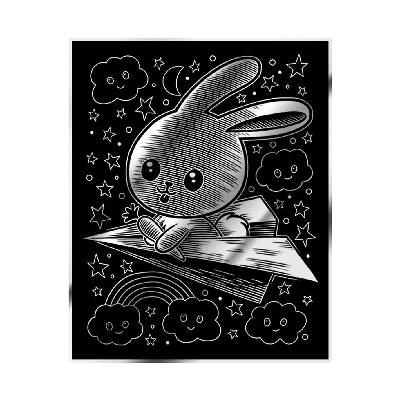 Sequin Art Kawaii Artfoil Bunny Kit, Silver