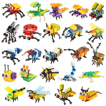 Misini M6002 Animal Insect Advent Calendar 2024 Mini Building Block Set, 912/Pcs Moc Creative Toy Model, A Total Of 24 Insect Building Kits, Gifts For, Kids, Boys And Girls