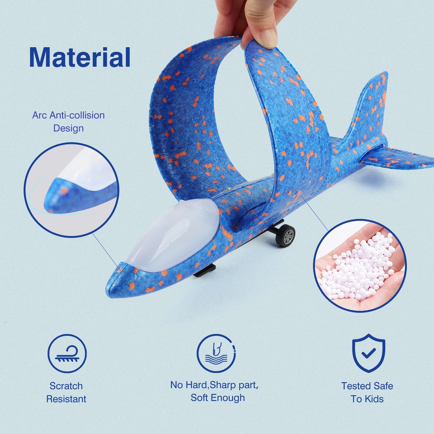 Wesfuner 4 Pack Air Launcher Toys  2 Flight Modes LED Foam Glider Catapult  Toy for Boys  Outdoor Flying Toys Birthday Gifts for Boys Girls 4 5 6 7 8 9 10 11 12 Year Old