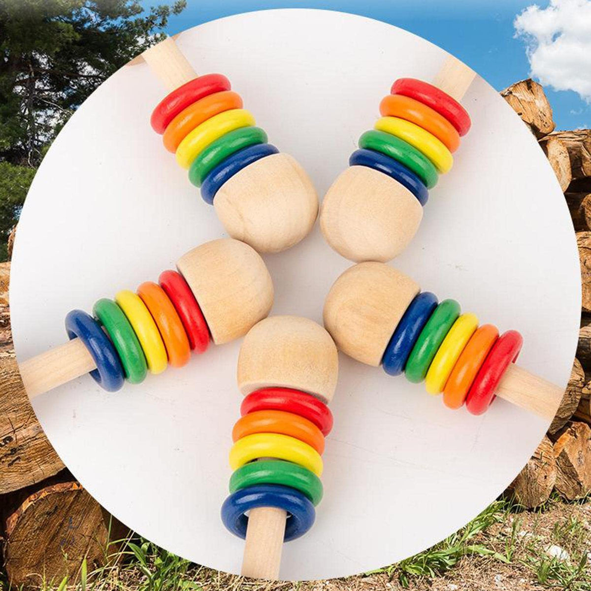 Atorse Baby Rattles Teethers For Newborn Hand Development Rattle Toys Infants Gifts 5 Ring|Baby | Toys For Baby | Developmental 