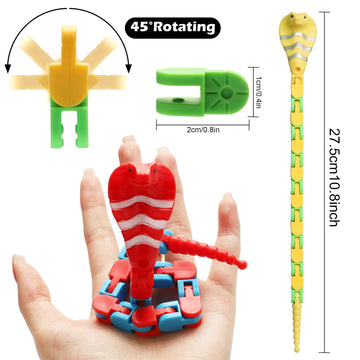 Sukipin Snake Toys For Kids, Wacky Tracks Snake Fidget Toy For Toddlers, Transformable Snake Toys For Kids Party Favors, Stockin