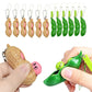 12Pcs Squeeze Bean Keychain Fidget Toys For Skin Picking, Pea Pod Sensory Fidget Toys,Peanut Poppers Fidget Toy,Stress Relief To
