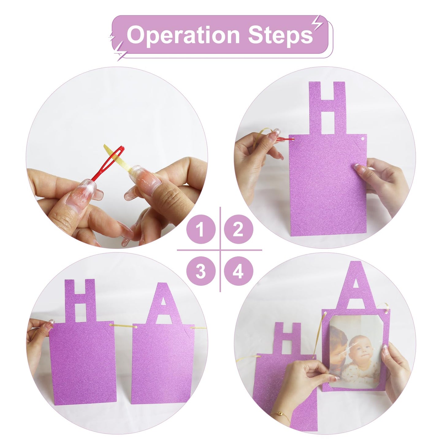 Avlovasd Birthday Photo Banner, Suitable For Kids And Adults Birthday Party Decoration, Annual Milestone Pink Happy Birthday Ban