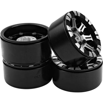 4Pack HIRCQOO Metal 1.9 inch Beadlock Wheel Rims 12 Hex Hubs CNC Machined Compatible with Axial SCX10 90046 SCX10-III Redcat Gen