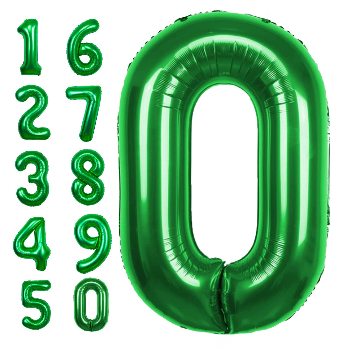 40 Inch Giant Green Number 0 Balloon, Helium Mylar Foil Number Balloons For Birthday Party, Birthday Decorations For Kids, Anniv