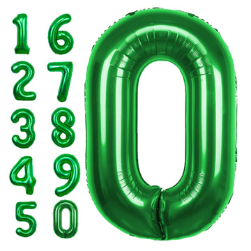 40 Inch Giant Green Number 0 Balloon, Helium Mylar Foil Number Balloons For Birthday Party, Birthday Decorations For Kids, Anniv