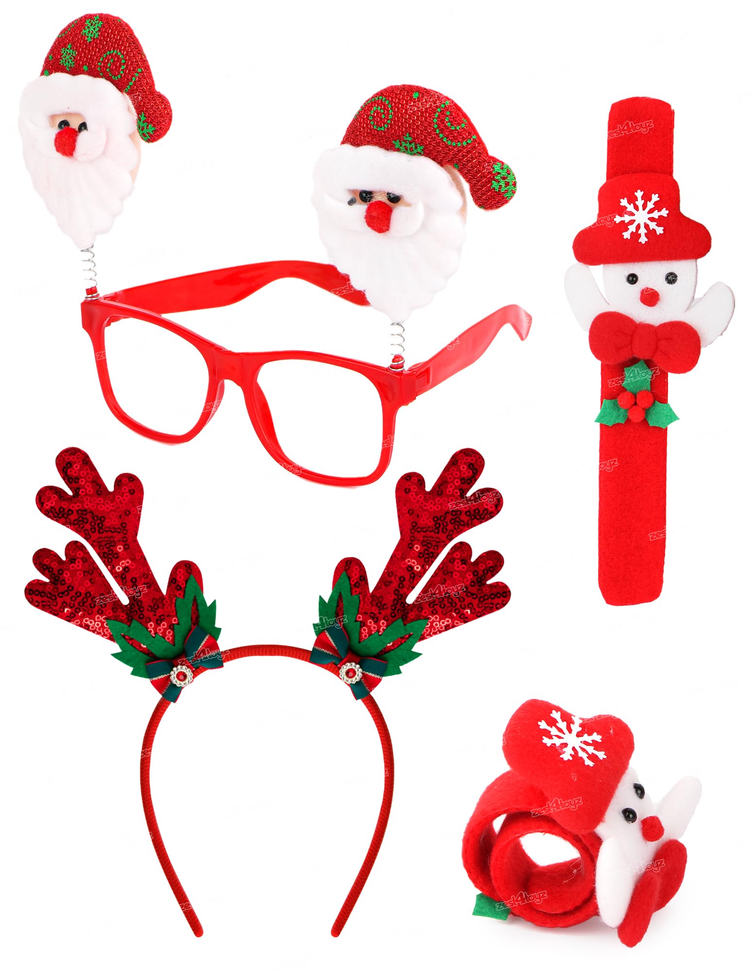 Zest 4 Toyz Christmas Accessories For Kids, Party, Decoration, Festival Fun, 2 X Mas Goggles Frame