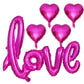 5 Pcs Hot Pink Heart Balloons Hot Pink Love Balloons For Valentines Day Decorations Bridal Shower Wedding Party Decorations