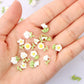 100 Pieces Tiny Green Flowers For Dollhouse Miniatures Resin Flowers For Crafts Tiny Things For Fairy Garden Micro Landscaping D