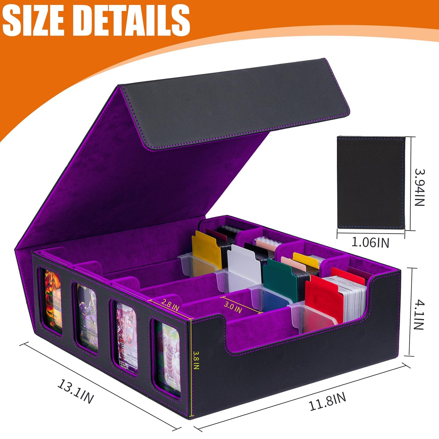 Tiff-K 3200+ Mtg Commander Deck Box,Tcg Deck Box Trading Card Storage Box With Window Dice Tray, Mtg Deck Box Storage Organizer