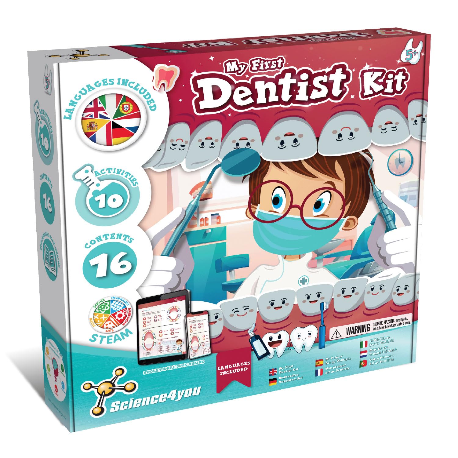 Science4you Dentist Kit for Kids - Dentist Toys for Kids + Doctors Kit with 10 Activities, Doctor Set with Dentist Games for Chi