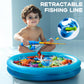 Magnetic Fishing Pool Toys Game For Kids Toddlers 3-5 4-8, Fishing Water Table Bathtub Toy With Inflatable Pool Pole Rod Net Pla