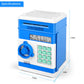 Adsoner Cartoon Piggy Bank, Electronic Atm Password Cash Coin Can Auto Scroll Paper Money Saving Box Gift For Kids (Blue)