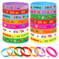 JUNEBRUSHS 24pcs Mexican Fiesta Party Favors Silicone Bracelets Cactus Guitar Hat Rubber Wristbands for Fiesta Mexican Birthday 