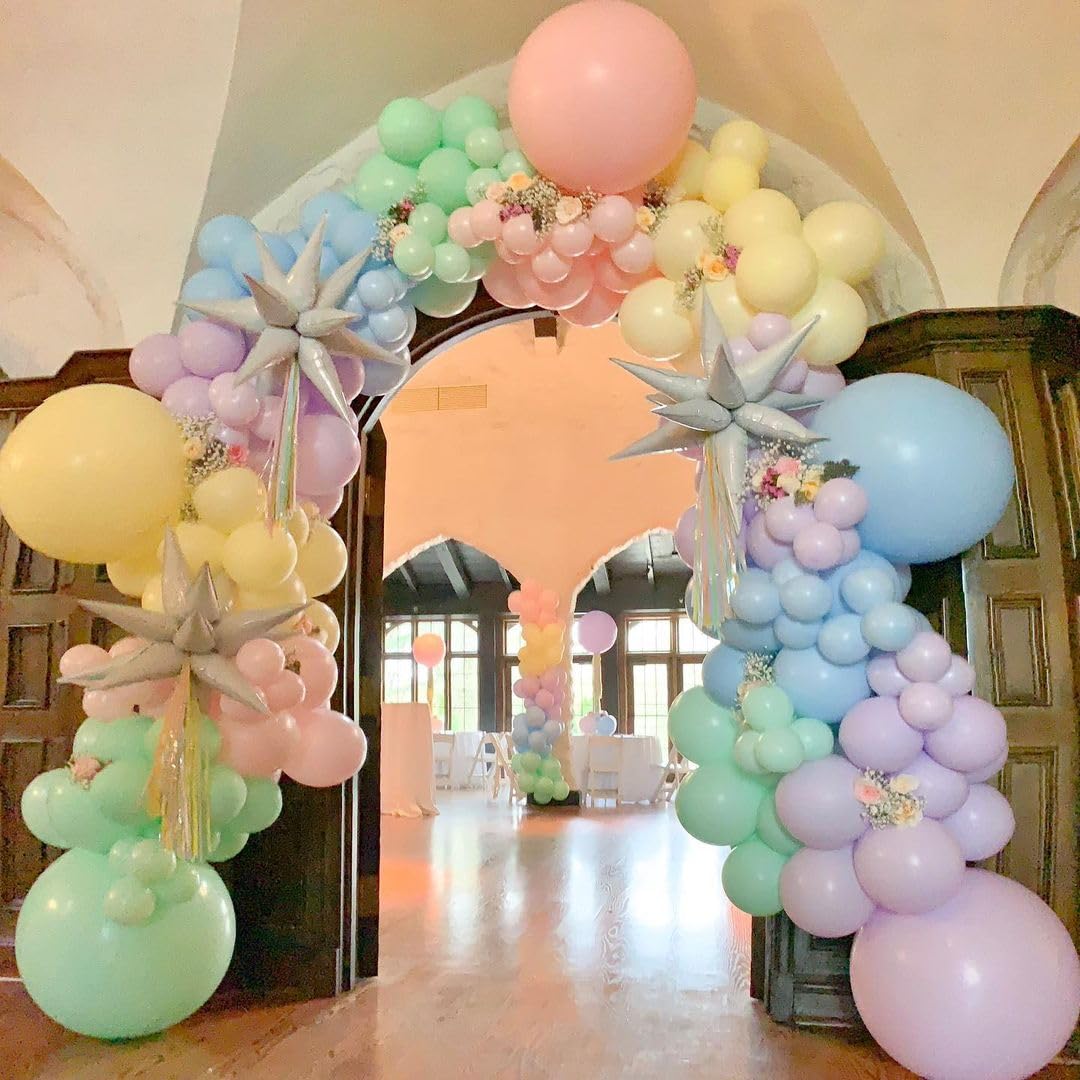 Pastel Yellow Balloons In Different Sizes 5 10 12 18Inch-134Pcs Pastel Yellow Balloons For Garland Arch
