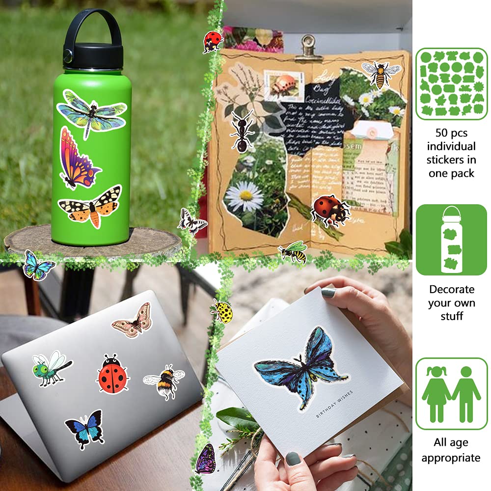 Detickers Bug Stickers For Kids Insect Stickers For Scrapbooking For Teachers Stickers For Water Bottles Waterproof Insect Stick