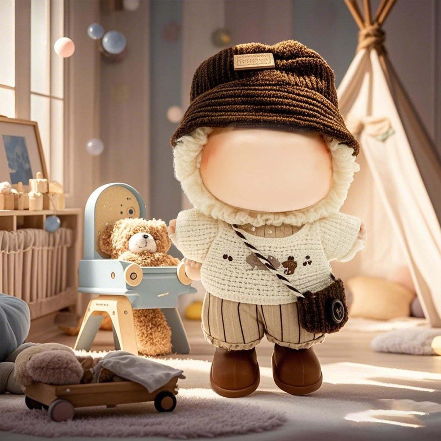 Eayaele Clothes for Labubu - 5PC Set with Shoes for 6.7 Inches Doll  enhanced Outfit with Accessories  Stylish Clothes for Labubu (NO Doll)(LBB-61)